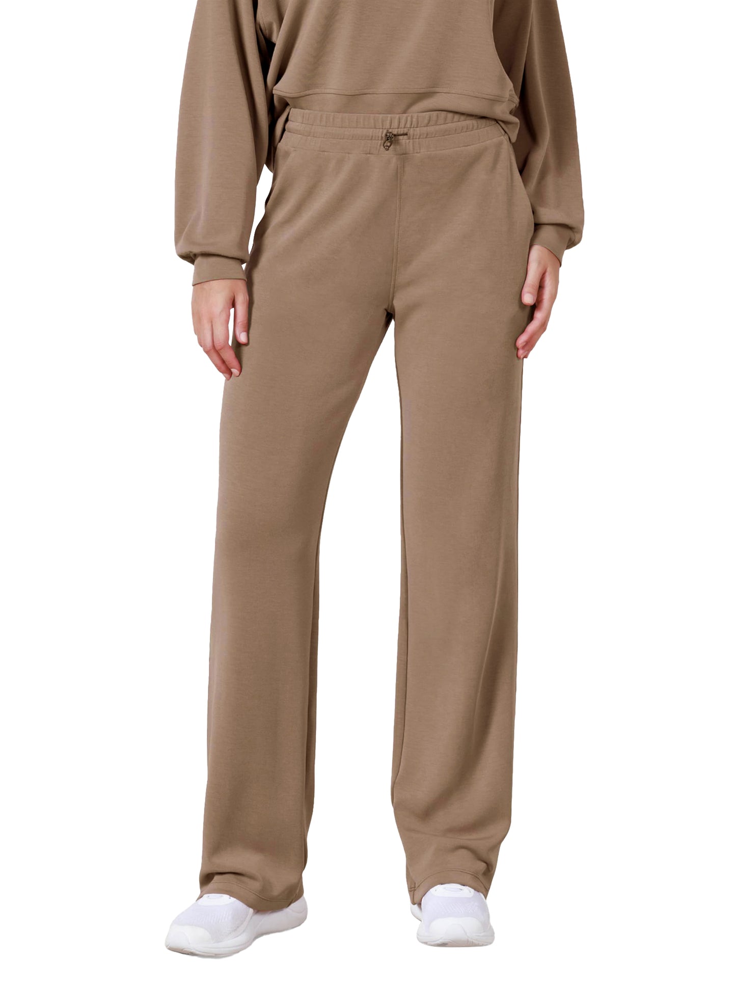 TEMOFON Women's Wide Leg Sweatpants with Pockets Shockcord High Waist Casual Lounge Pants Drawstring Athletic Joggers