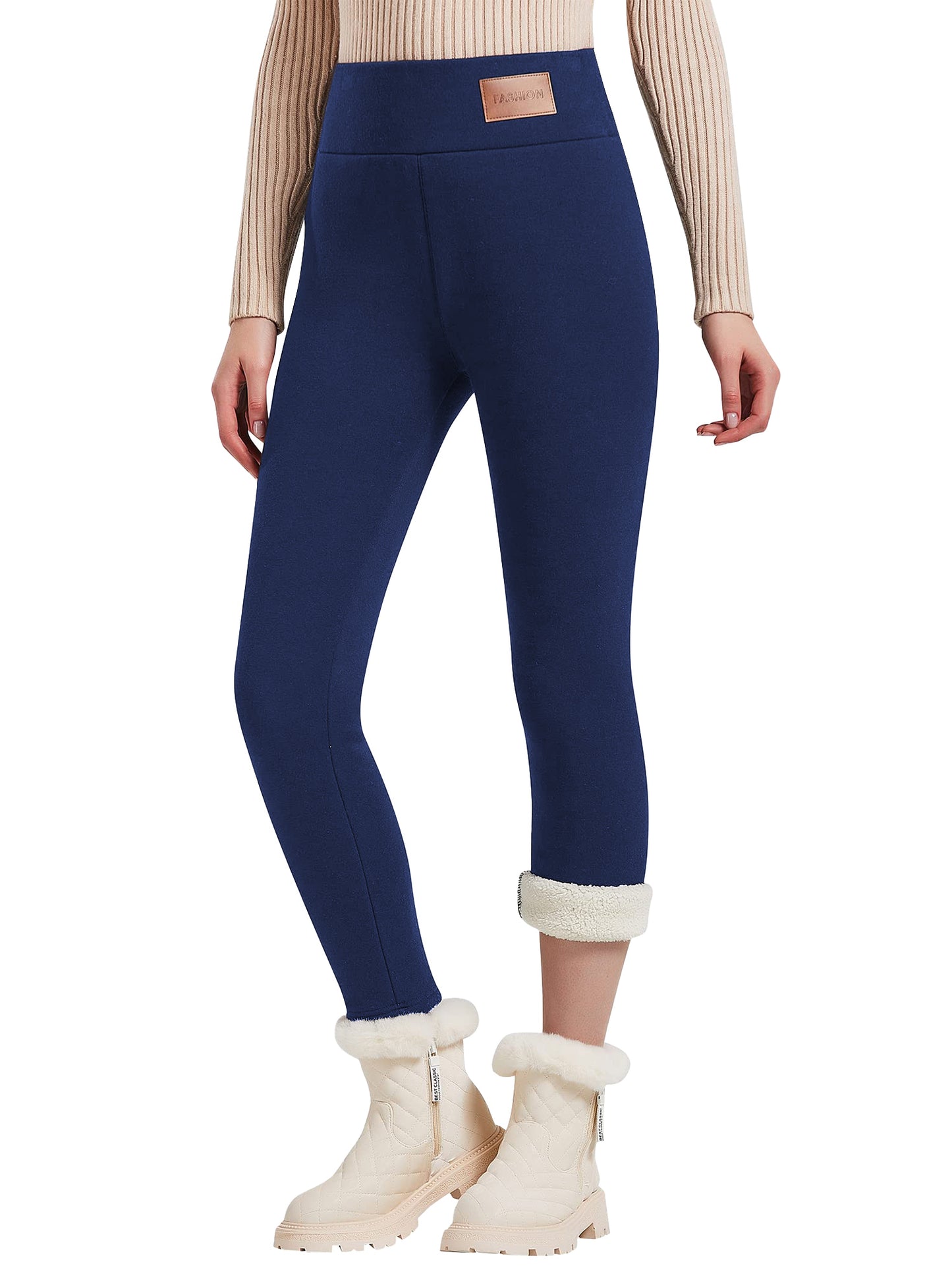 TEMOFON Women Winter Warm Thick Leggings Fleece Lined Stretchy Soft Thermal Sherpa Pants High Waist Tights