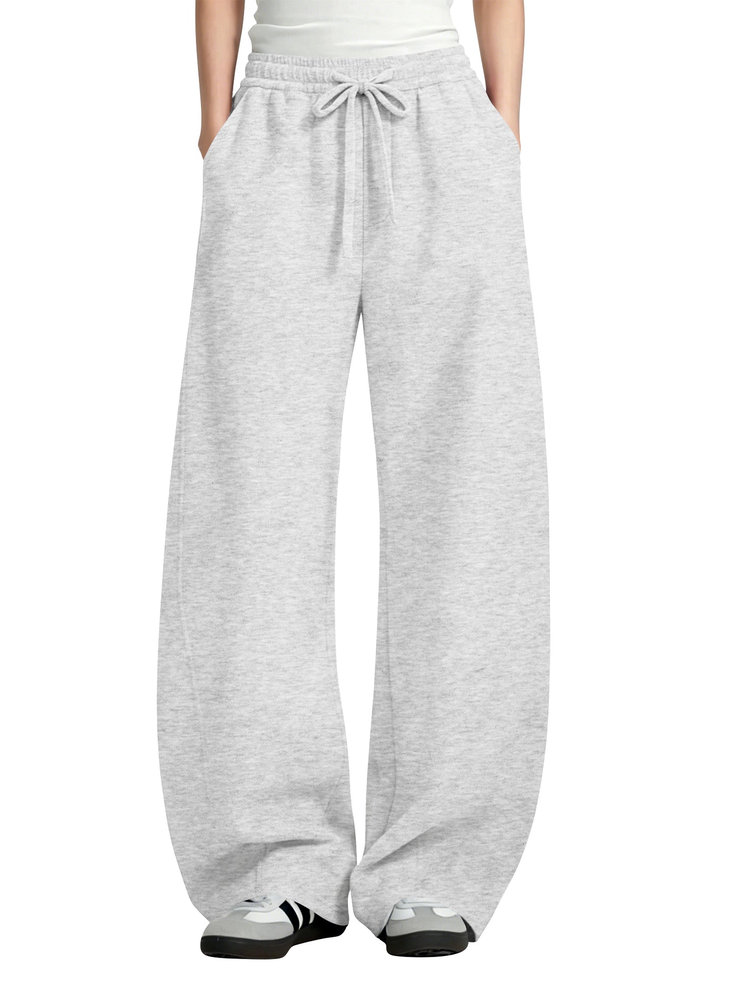 TEMOFON Womens Barrel Sweatpants Wide Leg Sweat Pants Elastic Waisted Trousers with Pockets Drawstring Workout Pants