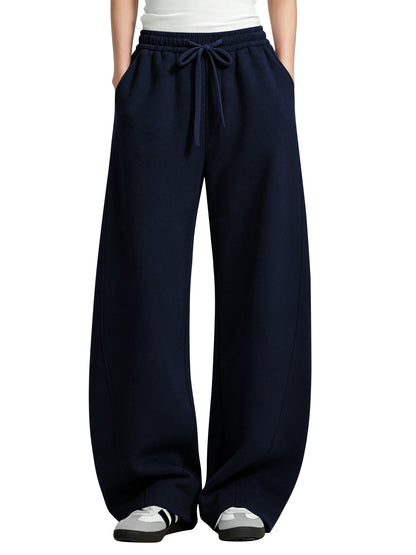 TEMOFON Womens Barrel Sweatpants Wide Leg Sweat Pants Elastic Waisted Trousers with Pockets Drawstring Workout Pants