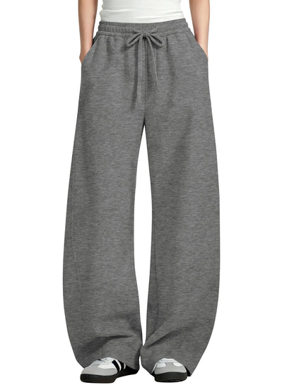 TEMOFON Womens Barrel Sweatpants Wide Leg Sweat Pants Elastic Waisted Trousers with Pockets Drawstring Workout Pants