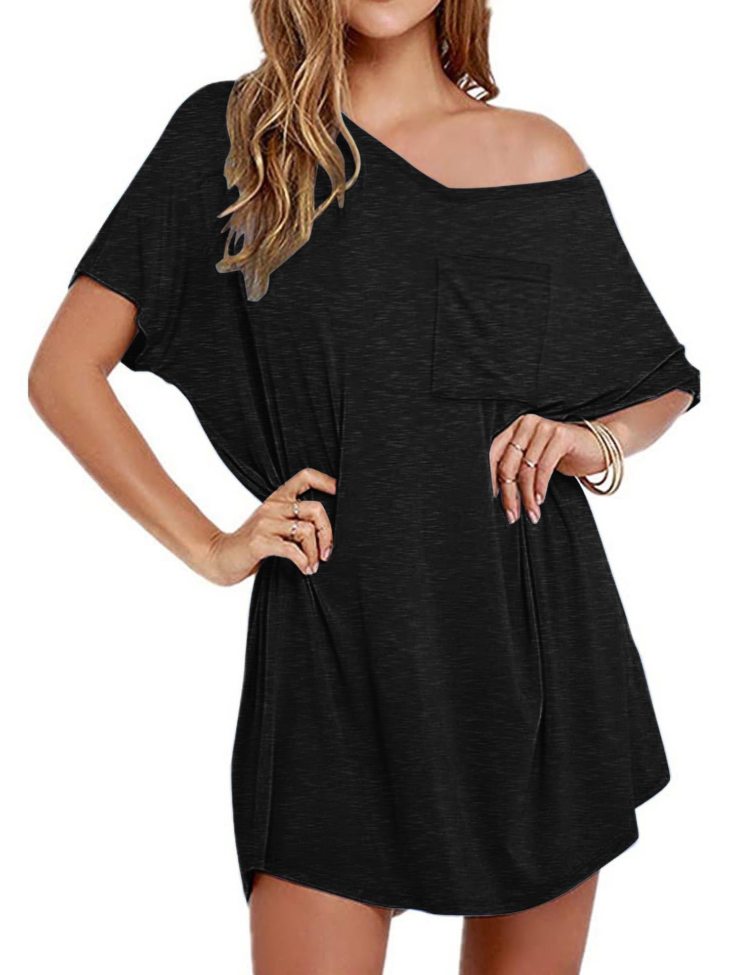 SWQZVT Womens Cotton Sleep Shirts V Neck Nightgown Oversized T Shirt Nightshirt Short Sleeve Sleepwear Lounge Dress